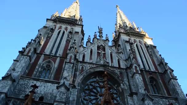 Kathedrale Nikolaus Kiew Ukraine Erschießung Des Tempels — Stockvideo