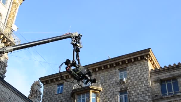 Camera Crane Shooting Process — Stock Video