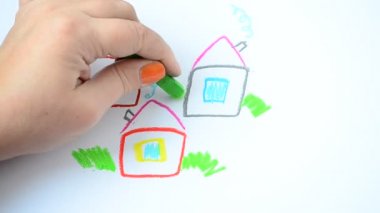 Oyuncak köyü. Ev çiziyoruz.