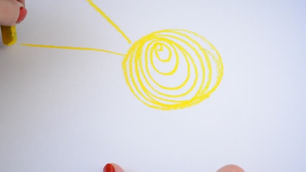 Draw Sun Draw Pastel — Stock Video