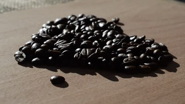 Coffee Still Life Coffee Grains Form Heart — Stock Video
