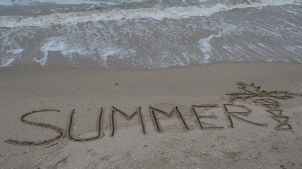 Inscription Été Sur Sable Plage Tournage Sur Plage — Video