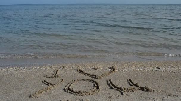 Inscriptie Het Strand Schieten Het Strand Schieten Het Strand — Stockvideo