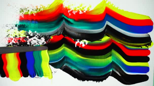 画家画了一个抽象的背景丙烯酸 — 图库视频影像