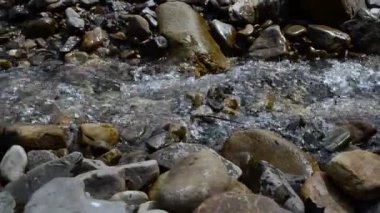 Dağ nehri ve taşlar. Dağ nehrinin akıntısı.