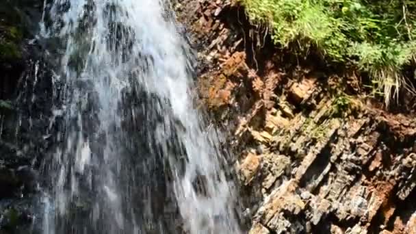 Strzelanie Wodospadów Dzikie Wodospady Lato — Wideo stockowe