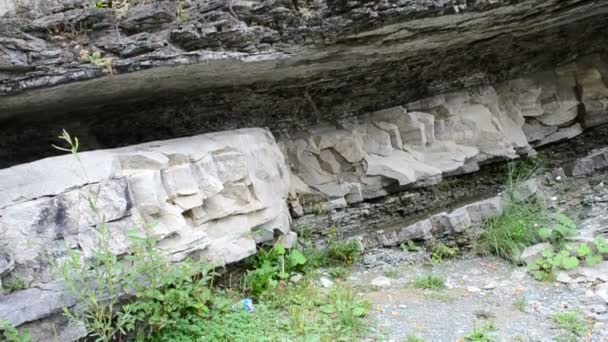 Sfondo Rocce Una Sezione Razza Pietra Montagne — Video Stock