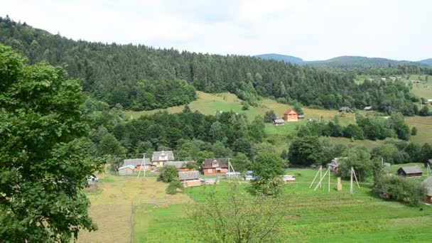 Hegyi Völgy Falu Völgyben — Stock videók