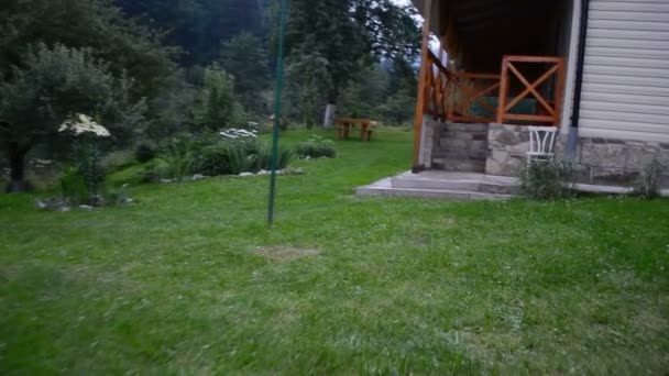 Sommer Und Gras Haus Und Gras Zeitlupe — Stockvideo