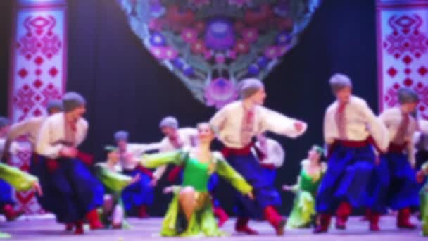 Украинские Национальные Танцы Фокусе Медленное Движение — стоковое видео