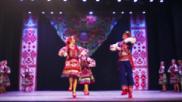 Danças Nacionais Ucranianas Desfocado Movimento Lento — Vídeo de Stock