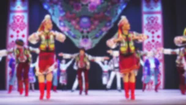 Ukraińskie Tańce Narodowe Nieostre Zwolniony Ruch — Wideo stockowe