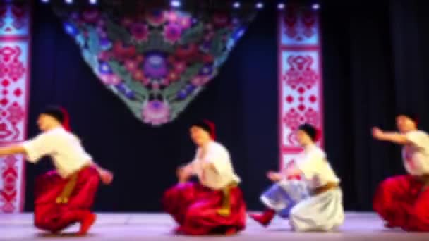 Ukrainske Nationaldanse Ude Fokus Langsom Bevægelse – Stock-video