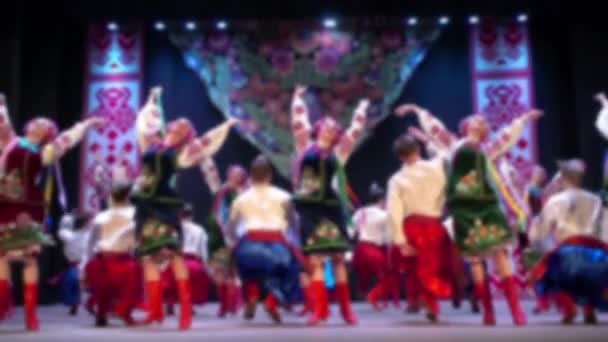 Ukraińskie Tańce Narodowe Nieostre Zwolniony Ruch — Wideo stockowe
