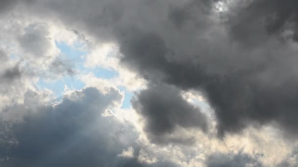 Wolken Zon Achtergrond Van Wolken — Stockvideo