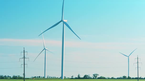 Molino Viento Parque Eólico Turbina Eólica — Vídeos de Stock