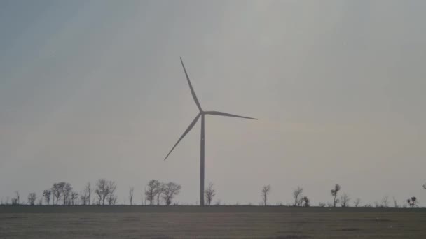 Wiatrak Farma Wiatrowa Turbina Wiatrowa Fotografowanie Upływu Czasu — Wideo stockowe