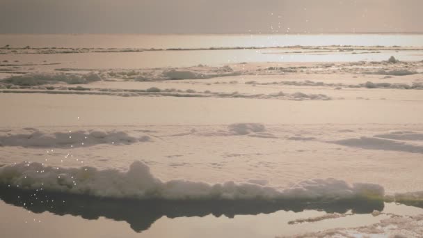Denizde Buz Kar Şeklinde Animasyon — Stok video