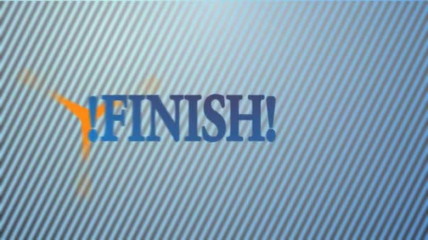 Word Finish Blue Background Sport Finish — Stock Video