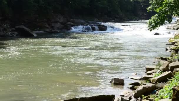 Горы Река Стрельба Летом — стоковое видео