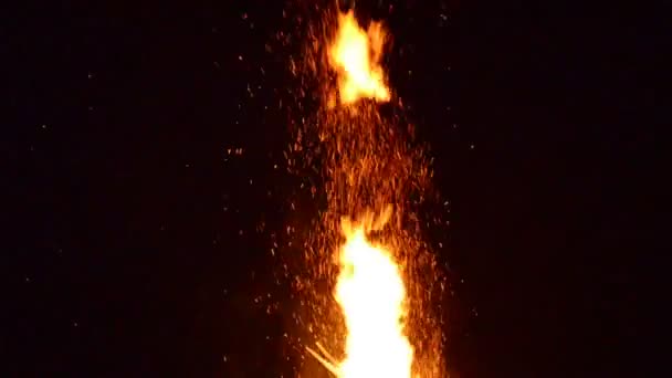Gökyüzündeki Kıvılcımlar Gece Ateşi — Stok video