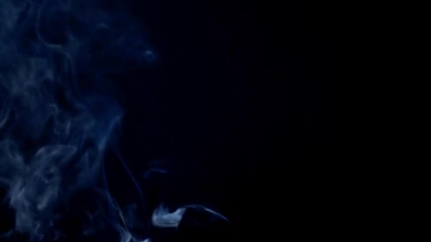 Kouř Černém Pozadí Zpomalený Pohyb — Stock video