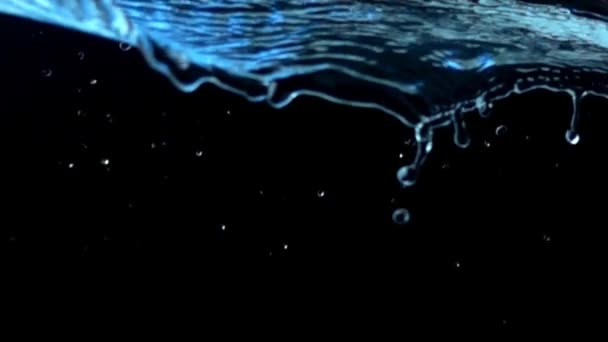 Voda Černém Pozadí Zpomalený Pohyb — Stock video
