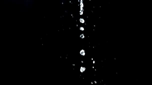 Water Black Background Slow Motion — Stock Video