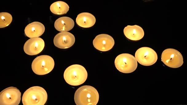 Candles Black Background — Stock Video