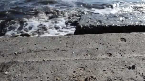 Mar Betão Passos Pedra — Vídeo de Stock