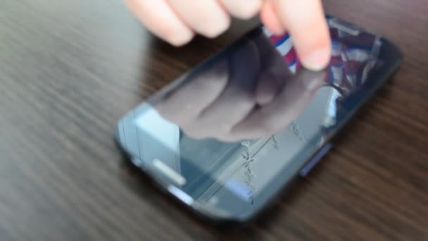 Smartphone Dans Les Mains Smartphone Travail — Video