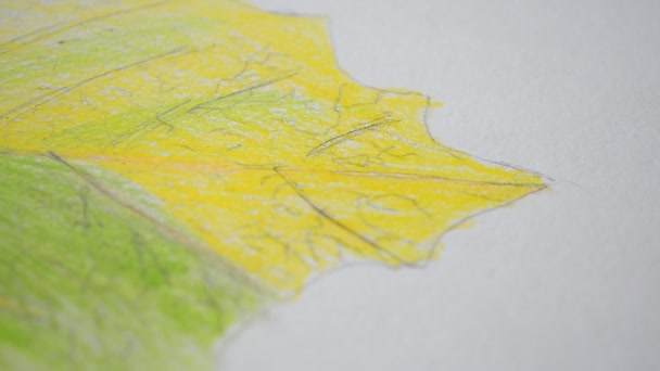 Drawing Yellow Leaf Shooting Conducting — Stock Video
