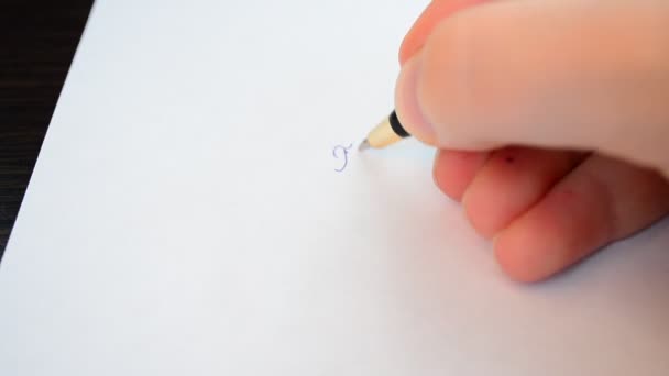 Ручка Бумага Пишем Письма — стоковое видео