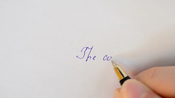 Caligrafía Letras Texto Una Hoja — Vídeo de stock