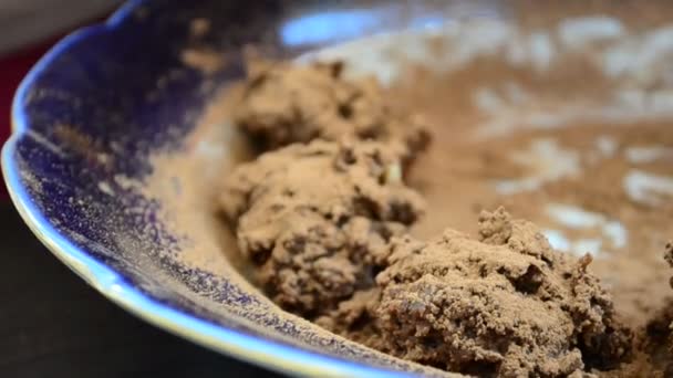 Kekler Tabakta Aşçı Kek Yapar — Stok video