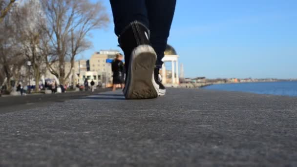 Zapatillas Chica Caminata Zapatillas — Vídeos de Stock