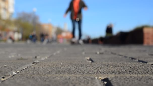 Skateboard Betrieb Fahren Auf Dem Skateboard — Stockvideo