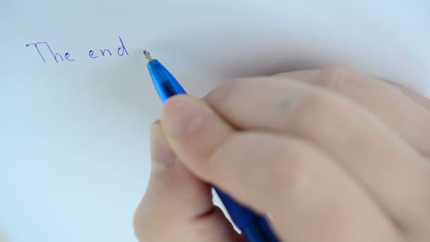 英文本 我们用手柄写字 — 图库视频影像