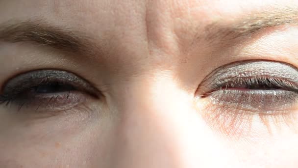 Olhos Mulher Cílios Nos Olhos — Vídeo de Stock