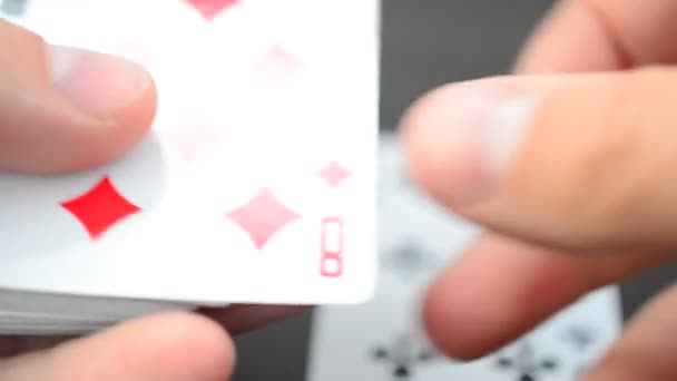 Distribuímos Cartões Jogos Azar Processo — Vídeo de Stock