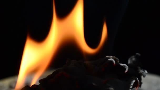 慢动作织物烧伤 慢动作射击着火的织物 — 图库视频影像