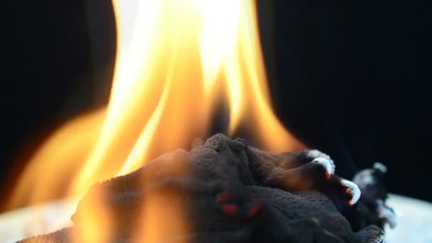 Slow Motion Fabric Fire Slow Motion Burning Fabric — Stock Video