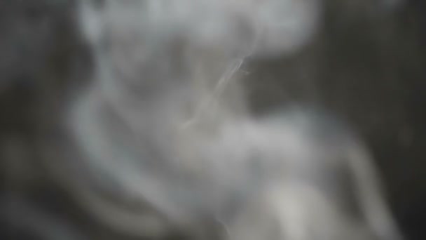 Zeitlupe Windbeutel Auf Schwarzem Hintergrund Hintergrund Einer Rauchentwicklung — Stockvideo