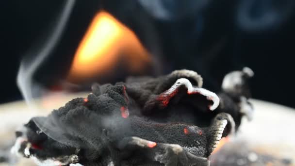 Огонь Дым Ожоги Ткани — стоковое видео