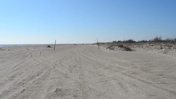 Het Veel Zand Lucht Strand Zand — Stockvideo