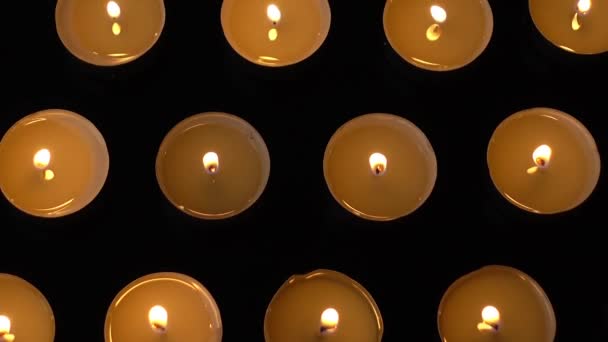 Candele Sfondo Nero — Video Stock