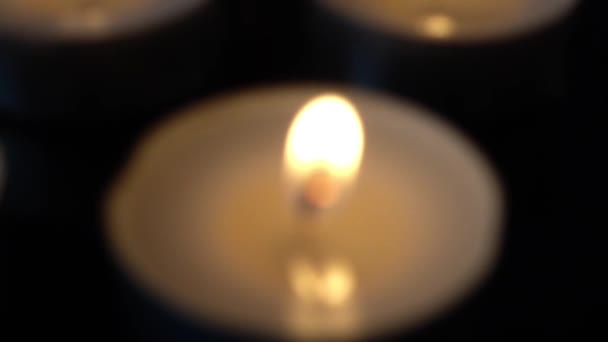 Candles Black Background — Stock Video