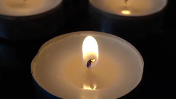 Candles Black Background — Stock Video