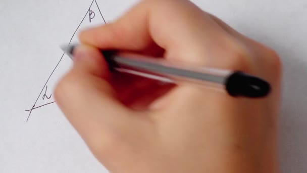 Ecriture de formules mathématiques sur papier. Travail du mathématicien .