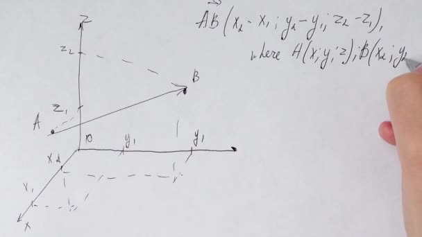 Redacción Fórmulas Matemáticas Sobre Papel — Vídeos de Stock